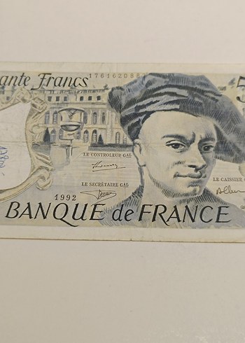 1992 Fransa 50 Frank Banknote