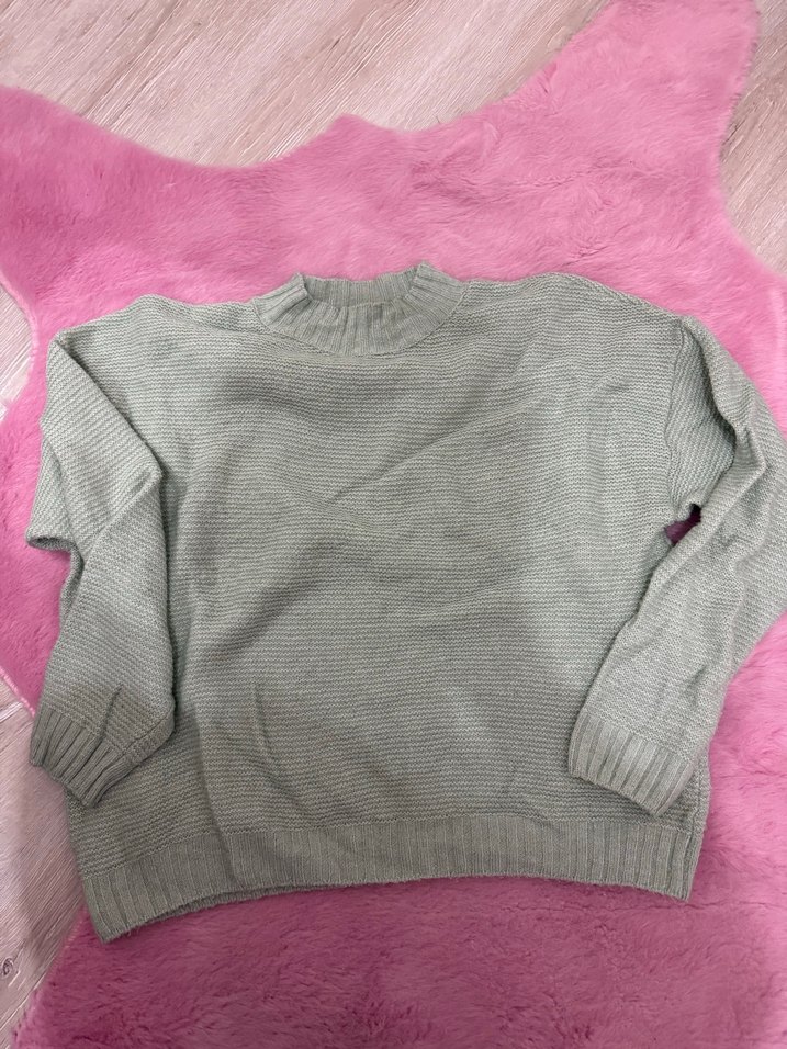 Gri Kadın Triko Salaş Kazak - Görsel 2