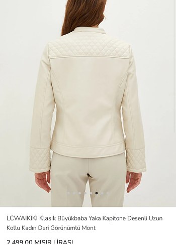 Bej Deri çeket - Görsel 3