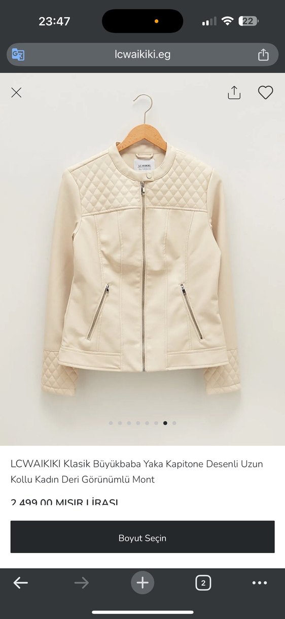 Bej Deri çeket - Görsel 2