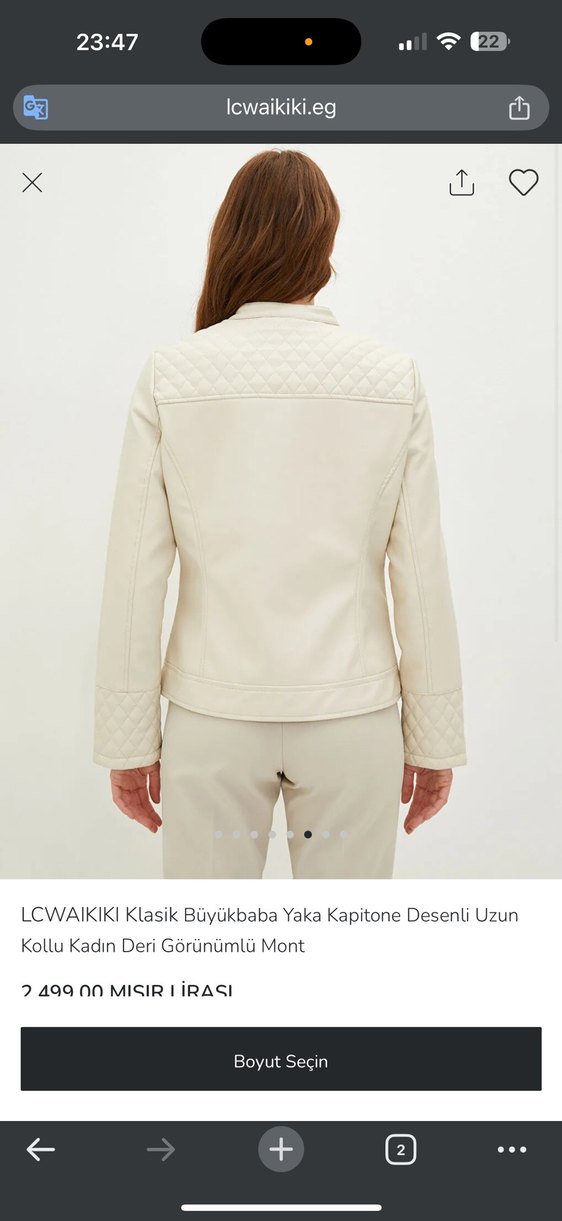 Bej Deri çeket - Görsel 3