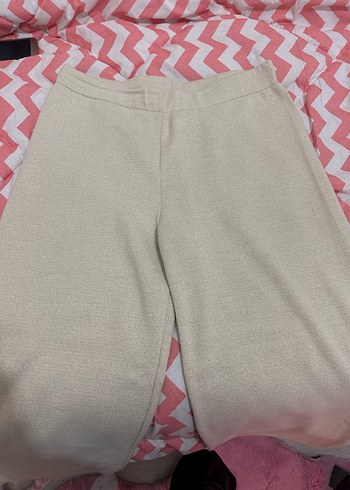 Bej Kadın Örme triko Pantolon - Görsel 2