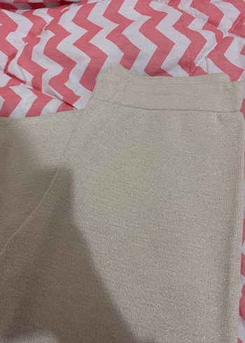 Bej Kadın Örme triko Pantolon - Görsel 3