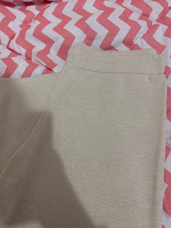 Bej Kadın Örme triko Pantolon - Görsel 3