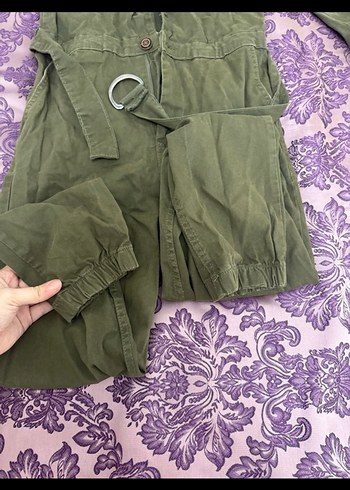 Kadın Haki Kemerli Uzun Tulum - Görsel 5