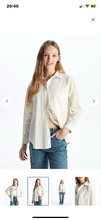 LC Waikiki Soft Sarı gömlek tunik cepli keten