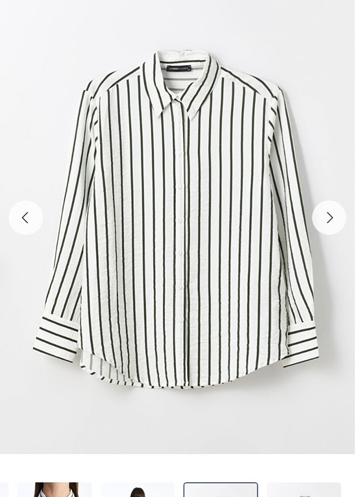 Haki beyaz gömlek tunik - Görsel 2