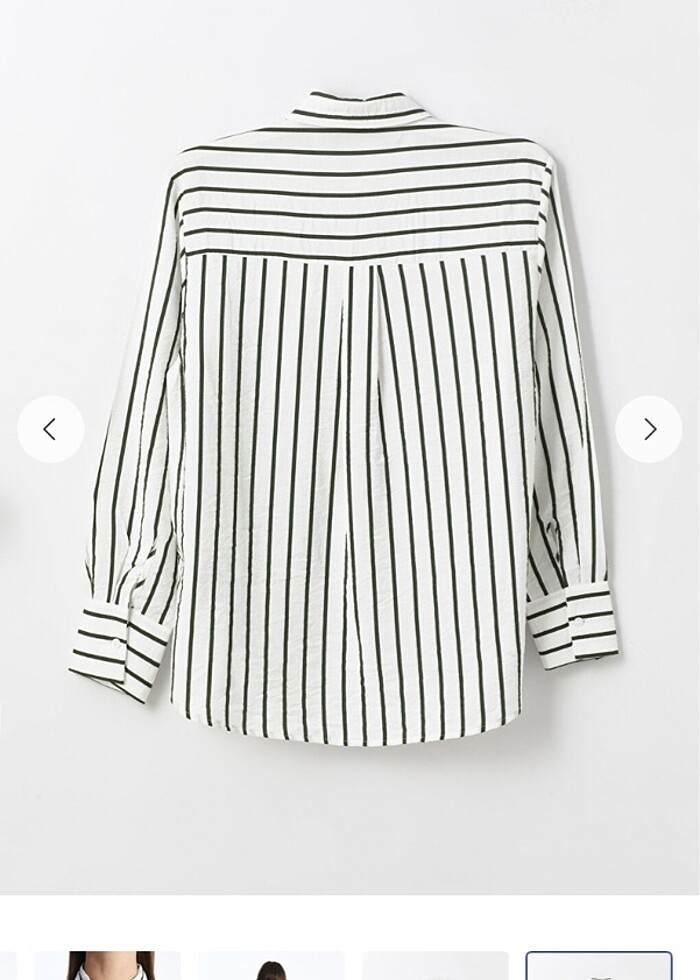 Haki beyaz gömlek tunik - Görsel 3