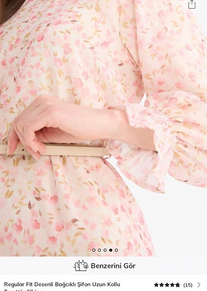 Defacto elbise pembe desenli yazlık ince - Görsel 4