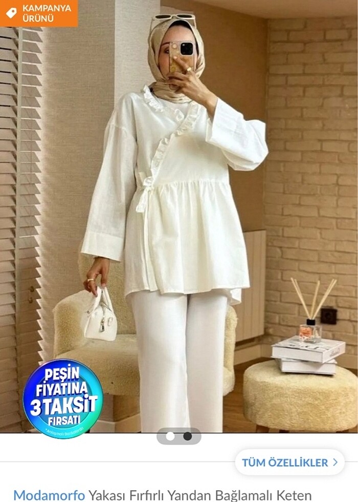 Beyaz keten kimono trendyol sıfır - Görsel 3