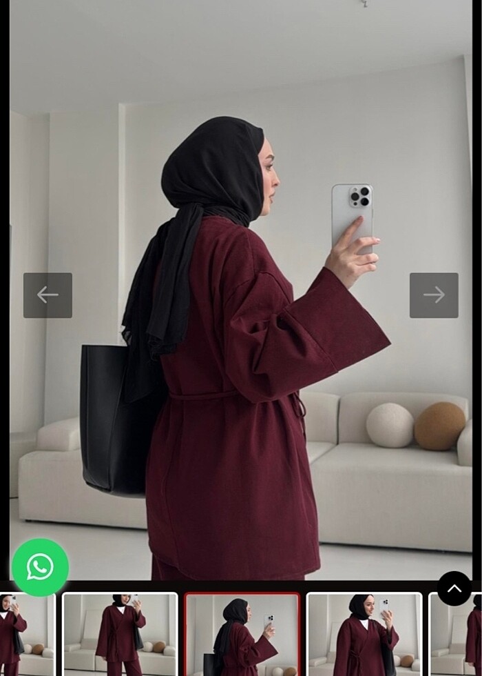 Bordo kimono takım sıfır - Görsel 2