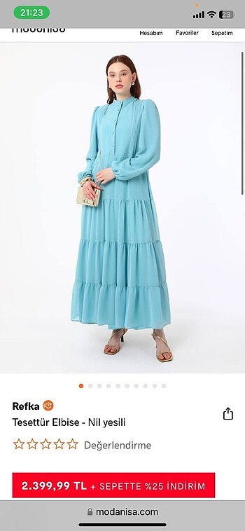 Turkuvaz mavi modanisa tesettür elbise yeni - Görsel 5