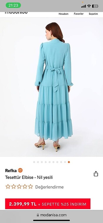 Turkuvaz mavi modanisa tesettür elbise yeni - Görsel 6