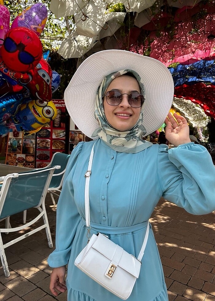 Turkuvaz mavi modanisa tesettür elbise yeni - Görsel 2