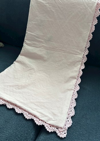 Nakışlı Örgü Pembe Bebek Battaniyesi - Görsel 6