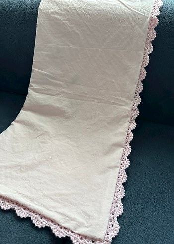Nakışlı Örgü Pembe Bebek Battaniyesi - Görsel 5