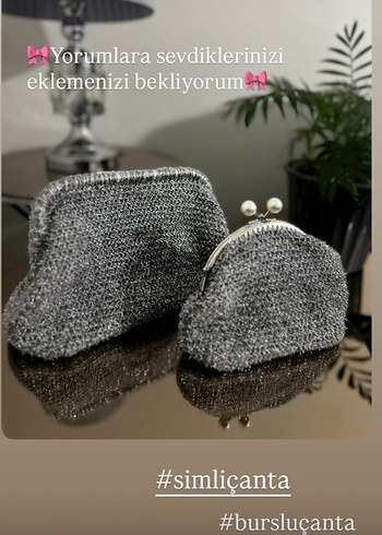 Gri Örgü Kadın Clutch Çanta - Görsel 2