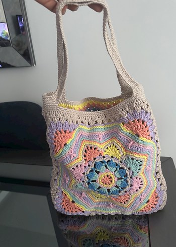Beden çeşitli Renk örgü motif çanta