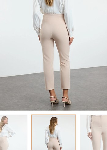 Bej  Kumaş Pantolon - Görsel 2