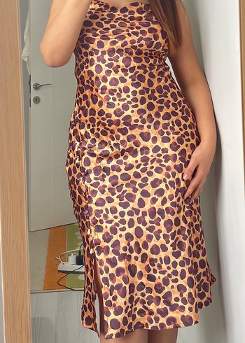 LEOPAR SATEN ELBİSE - Görsel 3