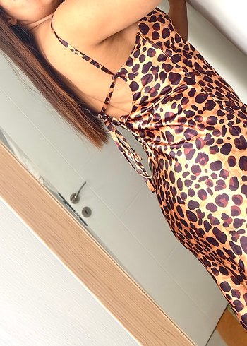 LEOPAR SATEN ELBİSE - Görsel 2