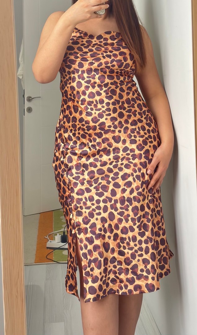 LEOPAR SATEN ELBİSE - Görsel 3