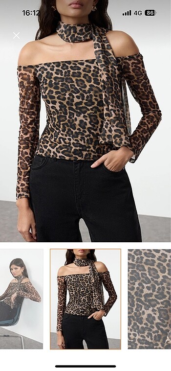 Trendyol & Milla Leopar Bluz Fularlı
