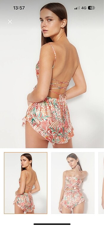 38 Beden Saten Pijama Takımı