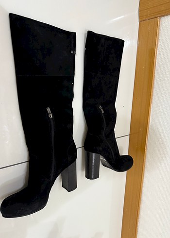 Siyah Süet Tokalı Dizüstü Kadın Bot Derimod - Görsel 2