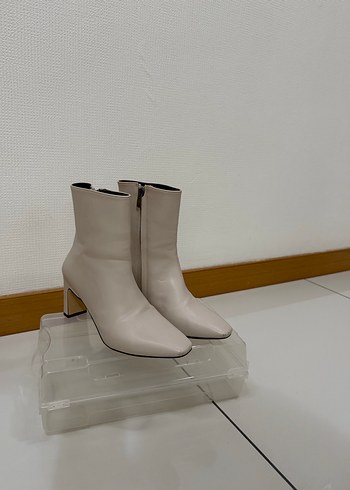 Nude kadın topuklu bot 8.5 cm - Görsel 2