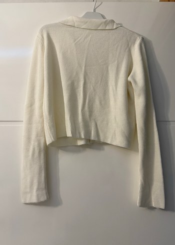 Düğmeli Beyaz krem Kadın Hırka - Görsel 2