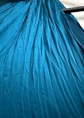 Zara halter yaka mavi elbise saten S beden - Görsel 8