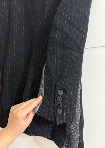 Siyah Kadın Midi Blazer kaban ceket network - Görsel 3