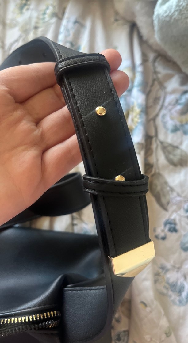 Siyah Deri Fermuarlı Kadın Çanta - Görsel 4