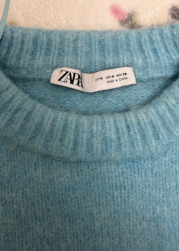 Mavi Örgü Kadın Triko Kazak - Görsel 5