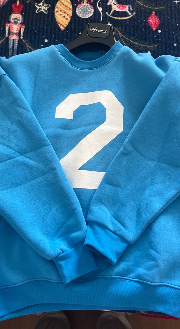 Mavi Kadın Sweatshirt, Baskılı, Uzun Kollu - Görsel 3