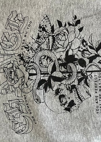 Gri Rock Punk Erkek Sweatshirt - Görsel 4