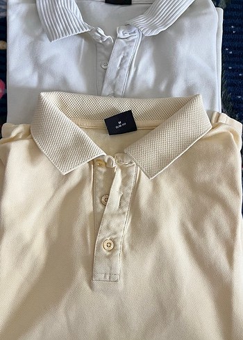 Erkek Pamuklu Düğmeli Polo Tişört l iki tanesi - Görsel 2