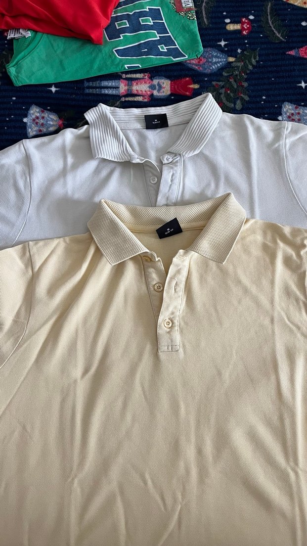Erkek Pamuklu Düğmeli Polo Tişört l iki tanesi - Görsel 3