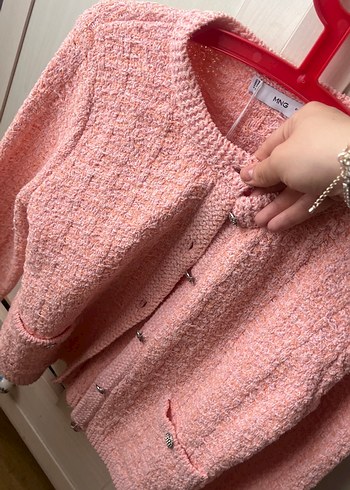 Pembe Mini Örgü Kadın Kazak - Görsel 5