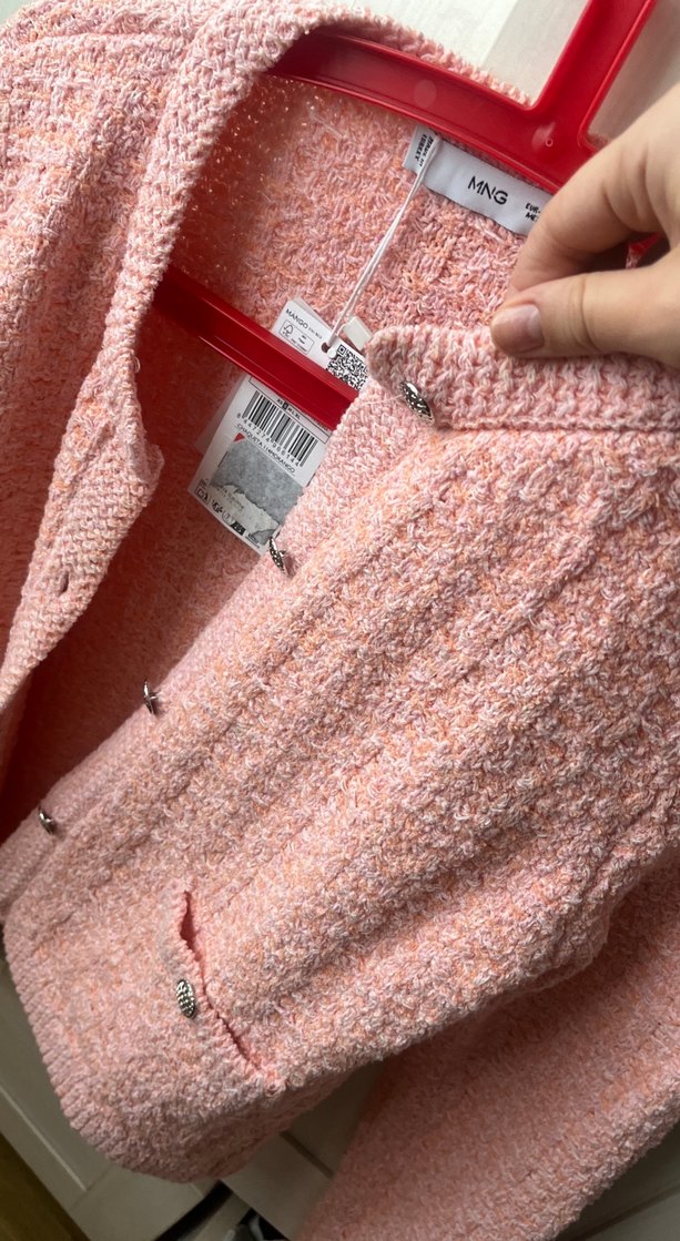 Pembe Mini Örgü Kadın Kazak - Görsel 4