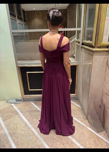 Mürdüm Mor abiye elbise 36/38 - Görsel 2