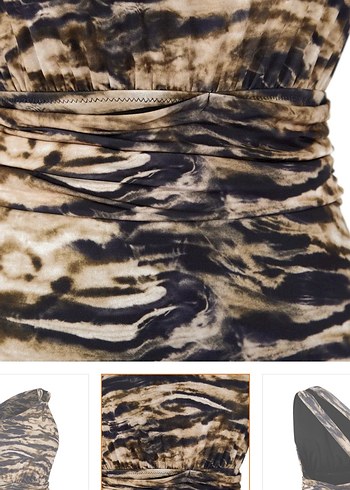 Zebra Desenli Drapeli Mini Kadın Mayo - Görsel 7