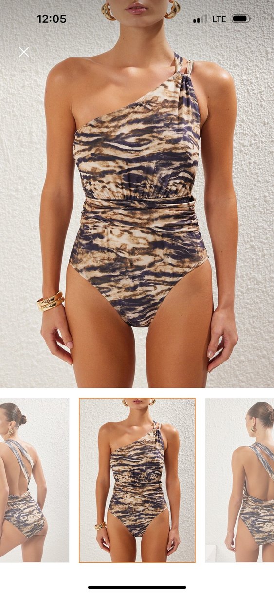 Zebra Desenli Drapeli Mini Kadın Mayo - Görsel 4