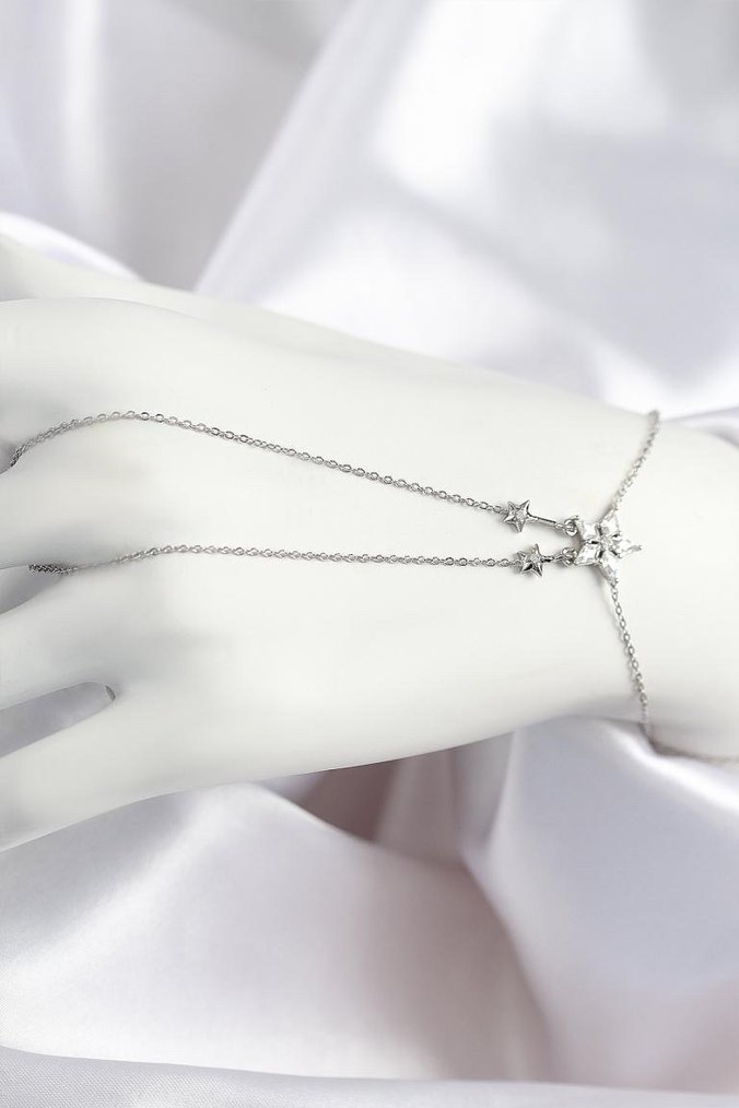 Zincir Detaylı Gold Kadın El Zinciri - Görsel 3