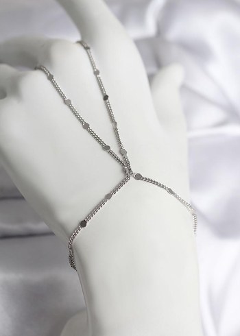 Zincir Detaylı Altın Rengi Minimalist El Zinciri - Görsel 2