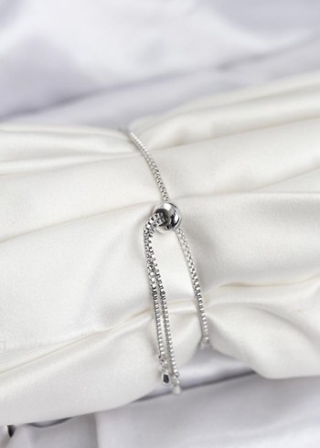 Beyaz Yılan Desenli Zincir Detaylı Kadın Bileklik - Görsel 2