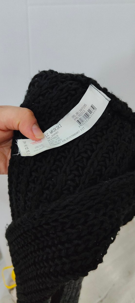 Erkek Siyah Midi Boy Örgü Atkı - Boyunluk - Görsel 2