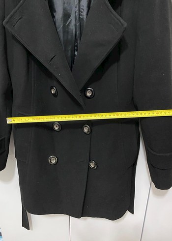 Kadın Siyah Kaşe Kaban - Görsel 5