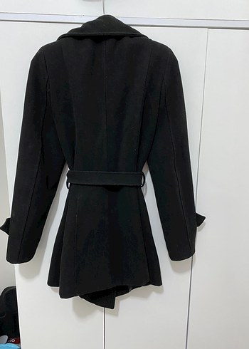 Kadın Siyah Kaşe Kaban - Görsel 2